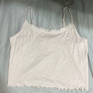 American Eagle lace with bow ruffled tank top